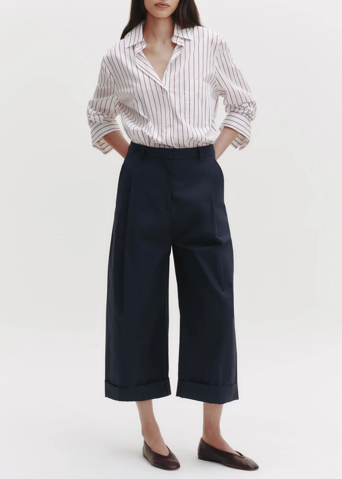 TWP Next Morning Top - White and Red Stripe