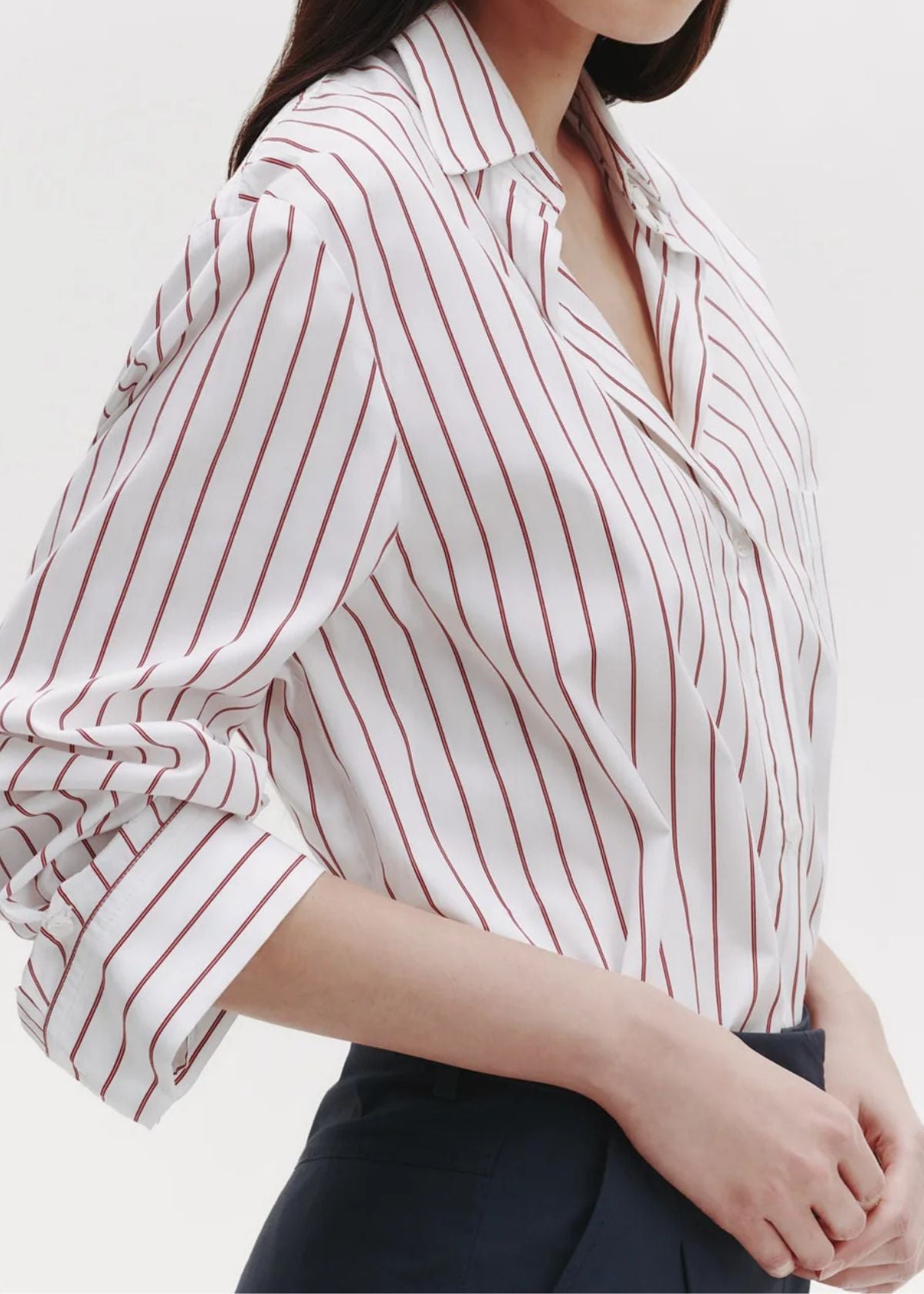 TWP Next Morning Top - White and Red Stripe