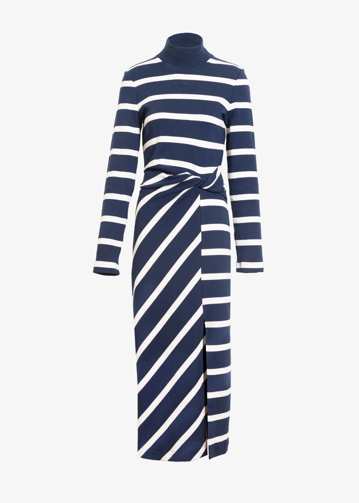 TANYA TAYLOR Brindy Dress - Maritime Blue/Cream Wide Stripe