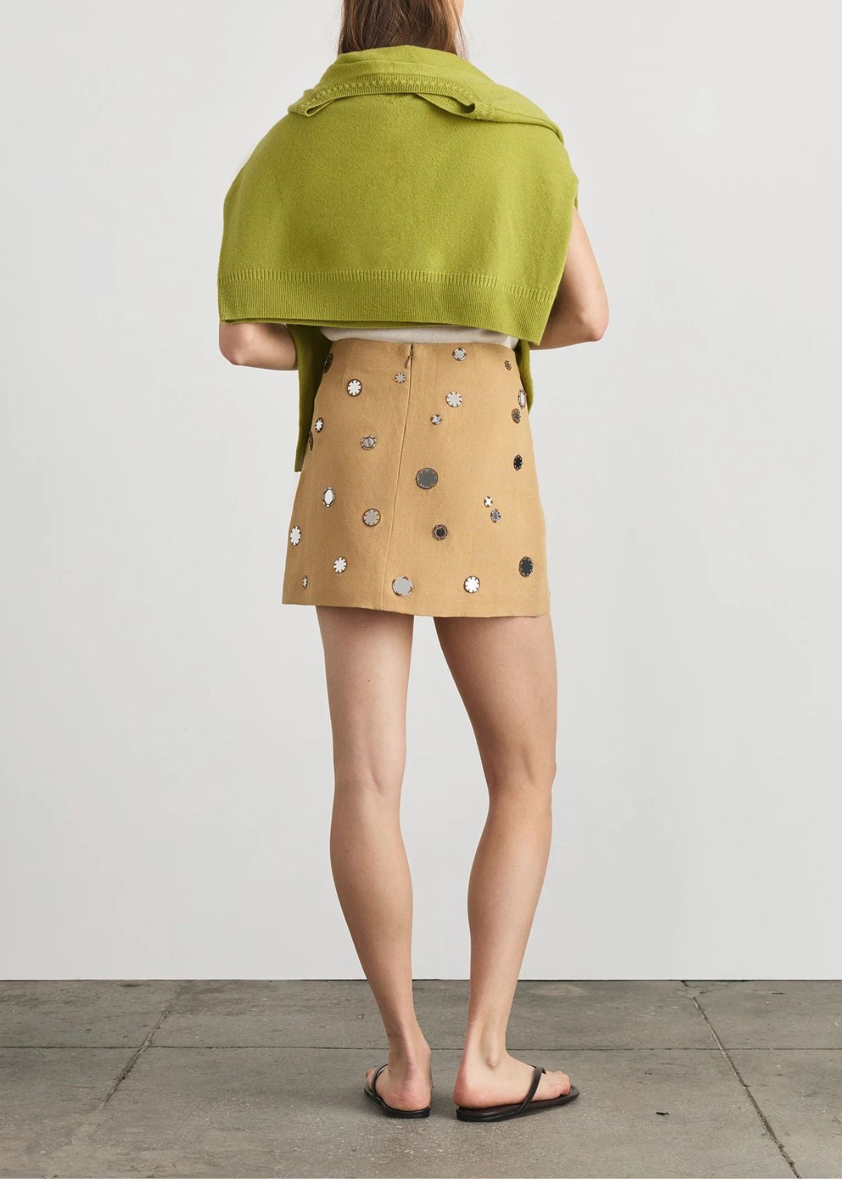 TANYA TAYLOR Ari Mini Skirt - Dark Khaki
