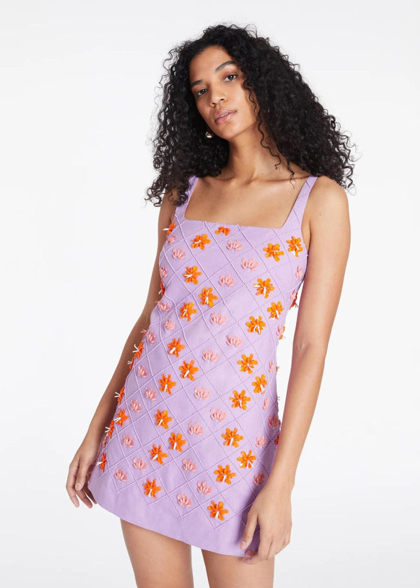 TANYA TAYLOR Barton Dress - Lilac Multi