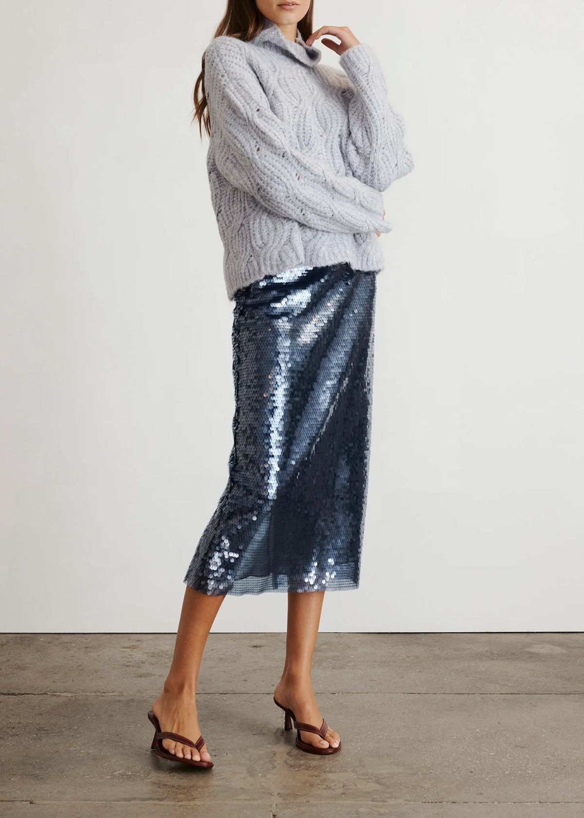 TANYA TAYLOR Kiah Midi Skirt - Midnight