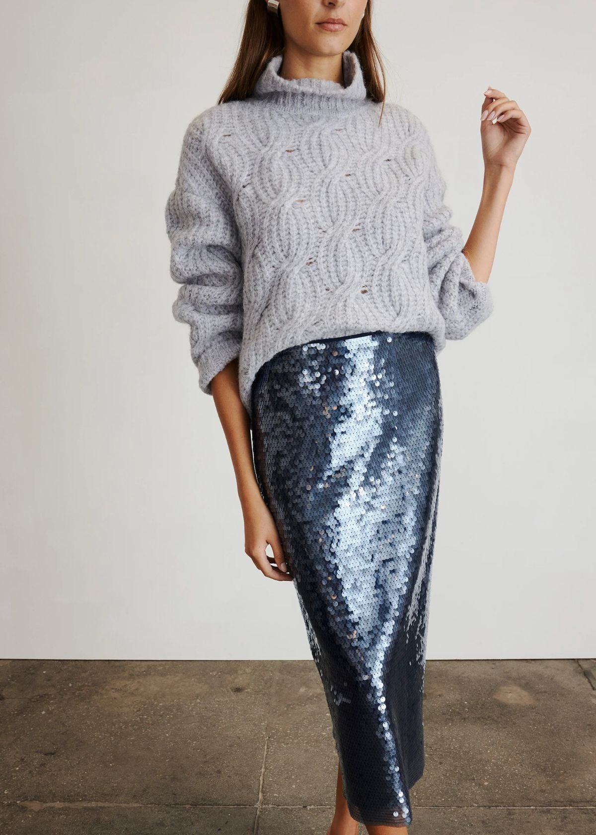 TANYA TAYLOR Kiah Midi Skirt - Midnight