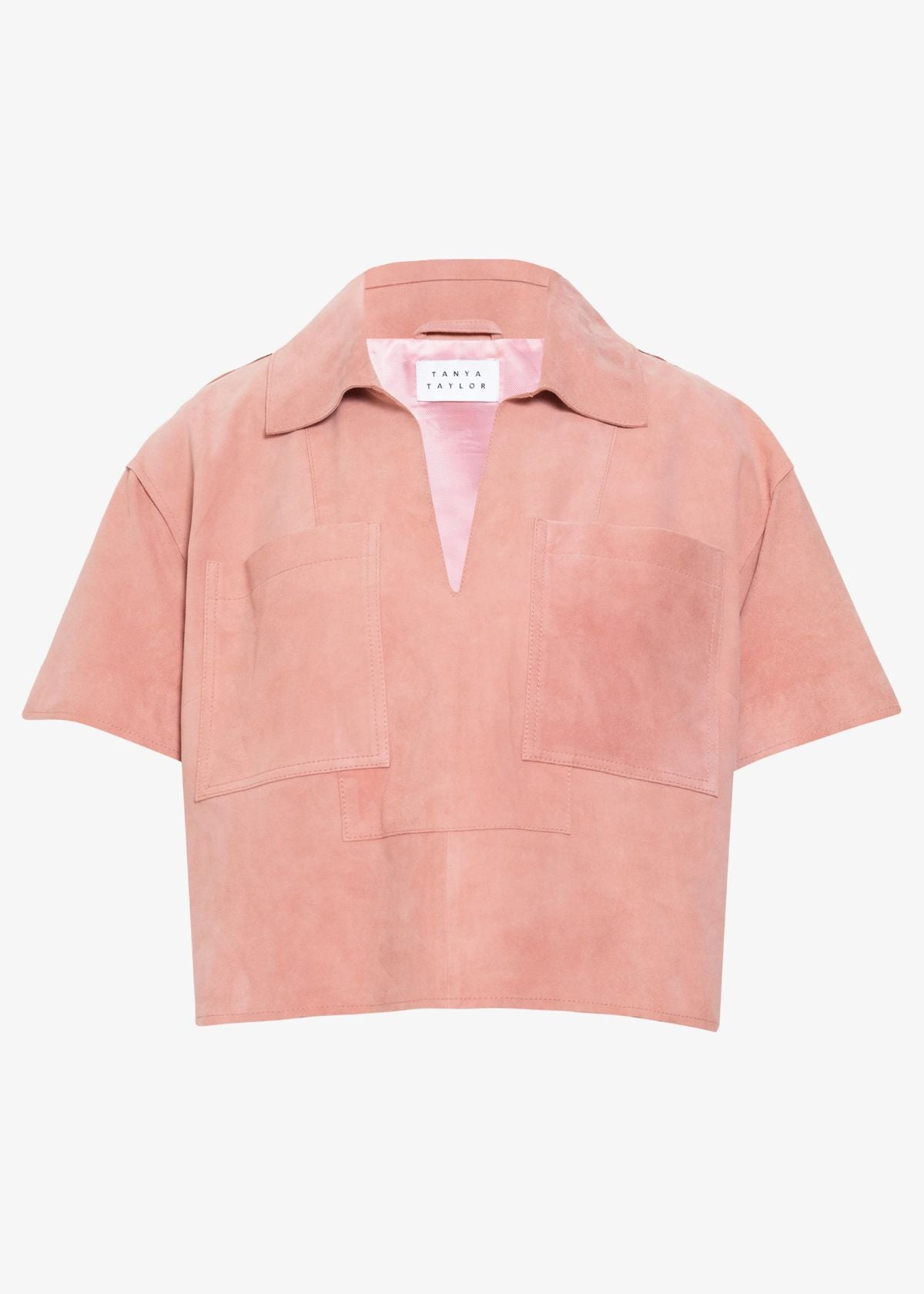 TANYA TAYLOR Jade Suede Top - Rose Quartz