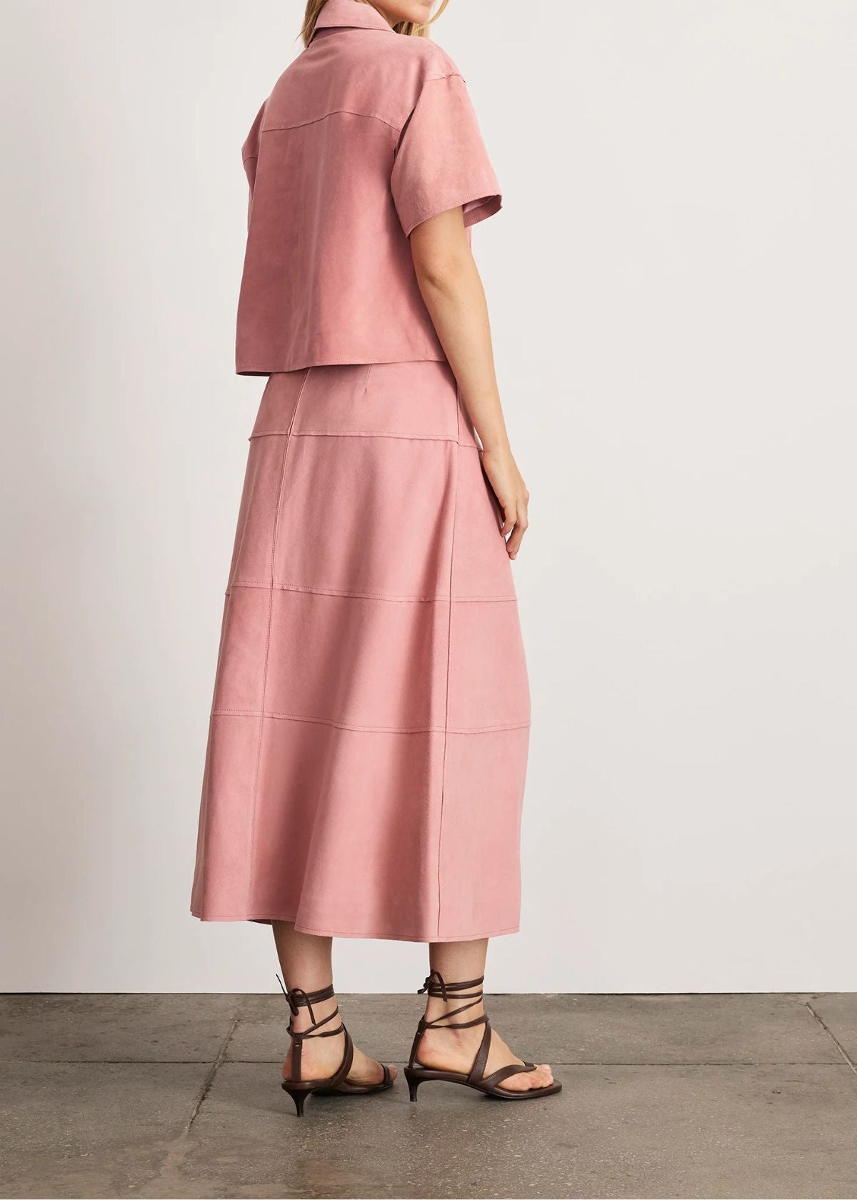 TANYA TAYLOR Jade Suede Top - Rose Quartz