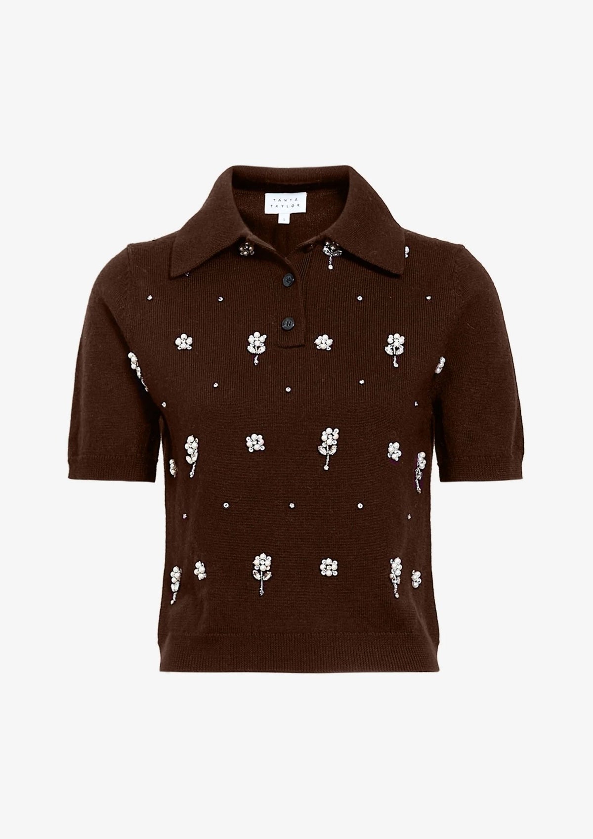 TANYA TAYLOR Camilla Embellished Knit Top - Blackberry