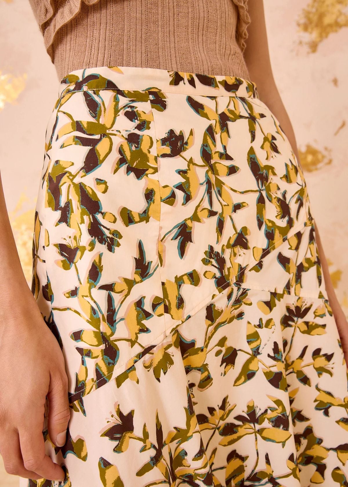 ULLA JOHNSON Annika High Waist Asymmetrical Midi Skirt - Lucent