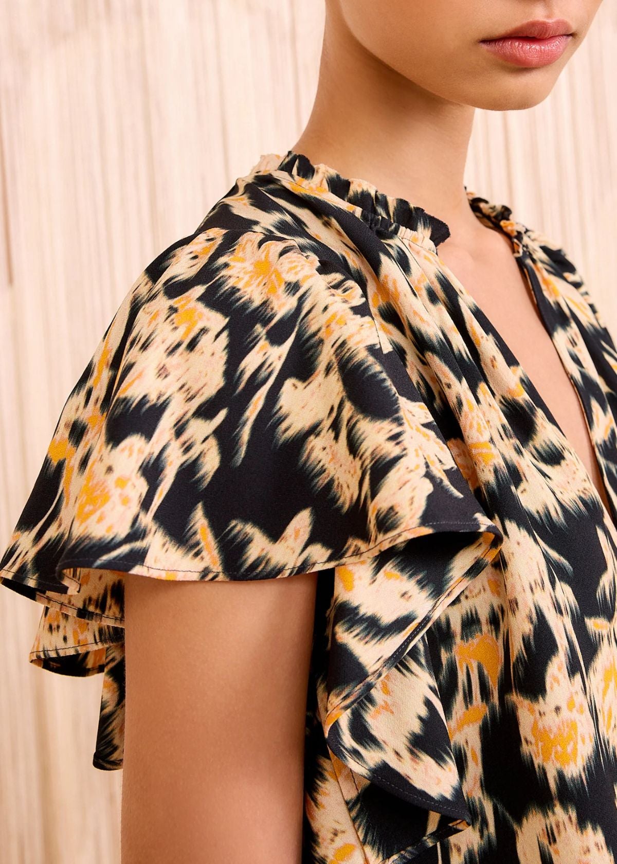 ULLA JOHNSON Lilo Flutter Sleeve Top - Tourmaline