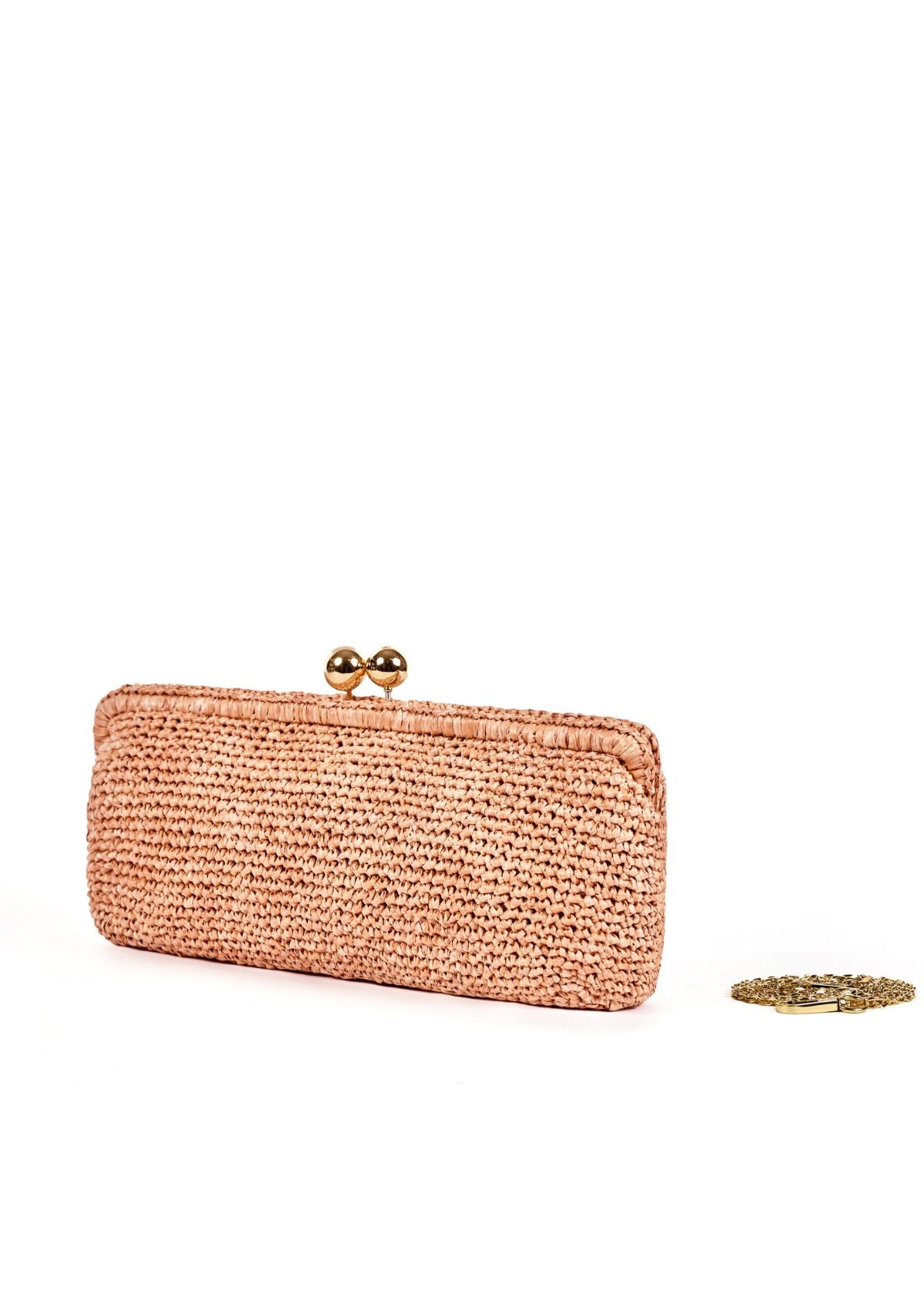 VIAMAILBAG Cora Crochet Clutch Handbag - Powder Pink