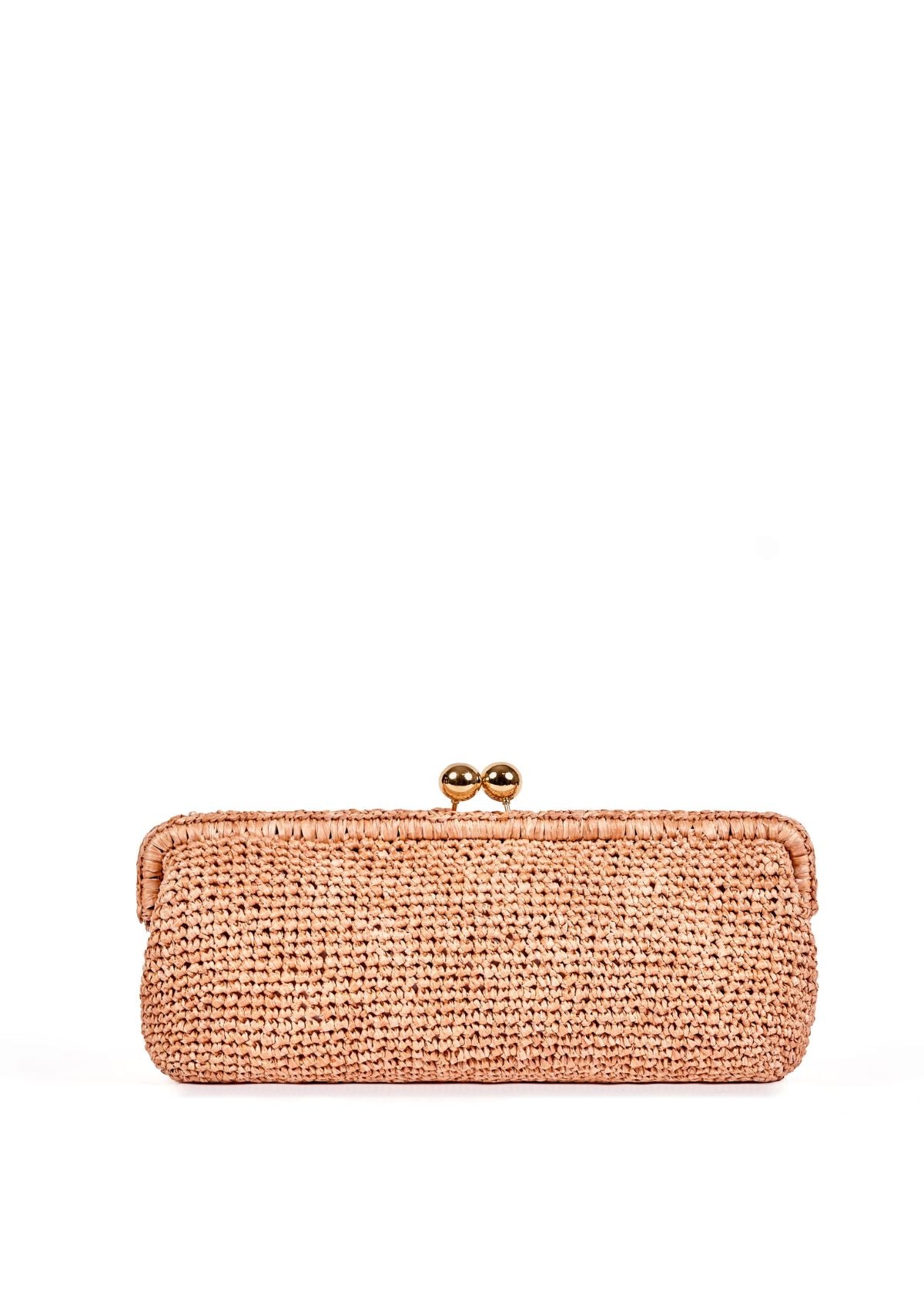 VIAMAILBAG Cora Crochet Clutch Handbag - Powder Pink