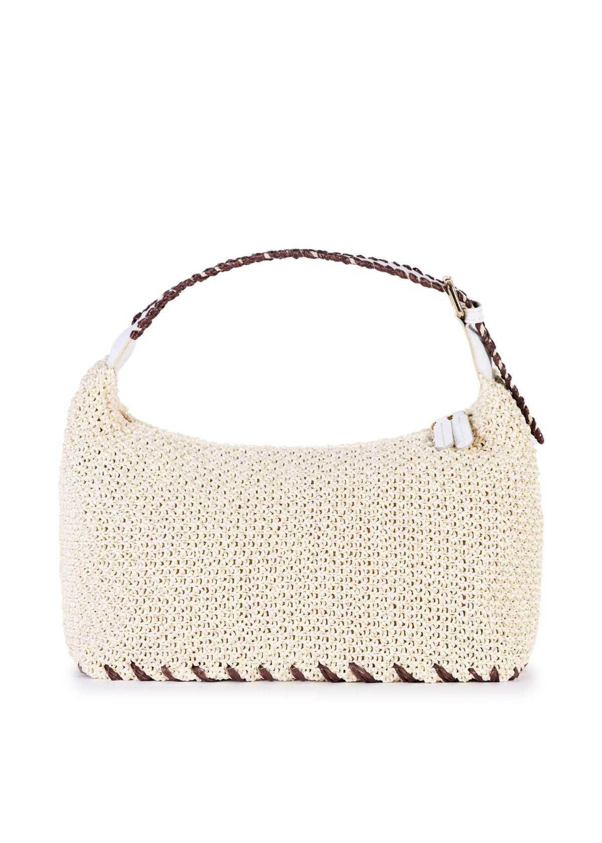 VIAMAILBAG Ellen Knit Handbag - White/Brown