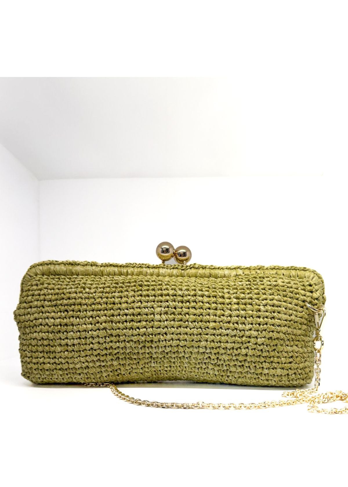 VIAMAILBAG Cora Crochet Clutch Handbag - Pistachio