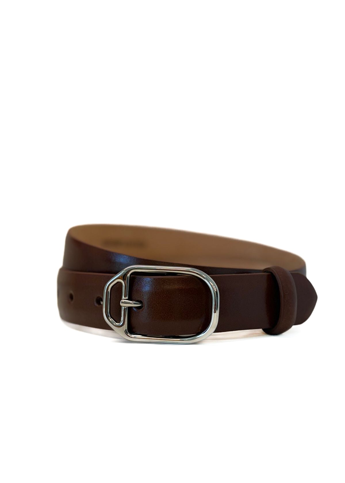 W.KLEINBERG Glazed Calf Belt with Nickel Buckle - Oil display picture 1