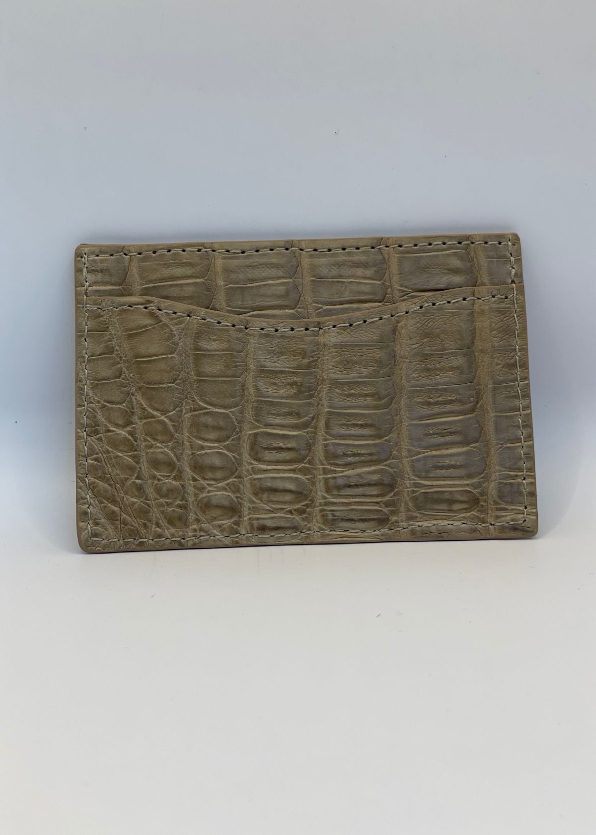 W.KLEINBERG Crocodile Flat Card Case - Matte Mink