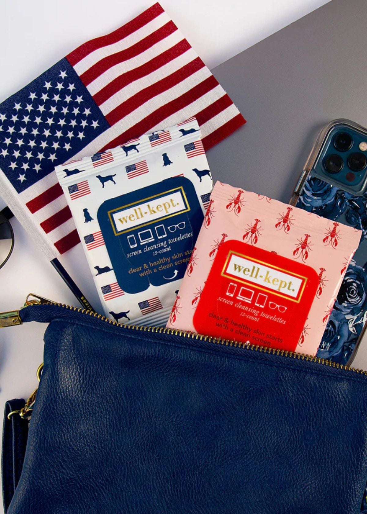 WELL-KEPT Screen Cleansing Towelettes - Old Glory