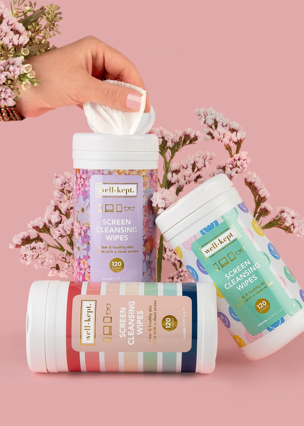 WELL-KEPT Screen Cleaning Wipes - Better Days Canister