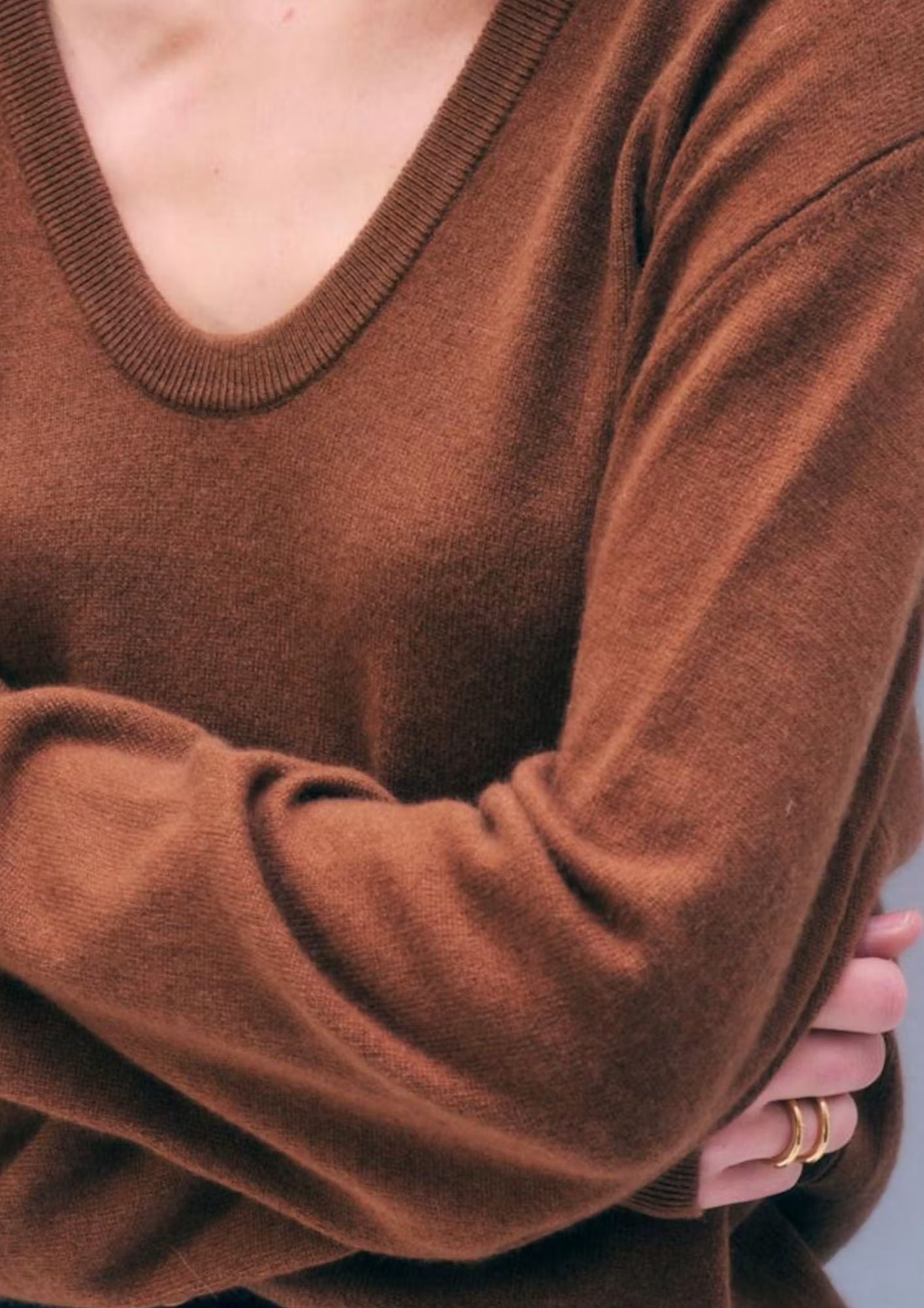 WHITE + WARREN Cashmere Scoop Sweater - Cedarwood