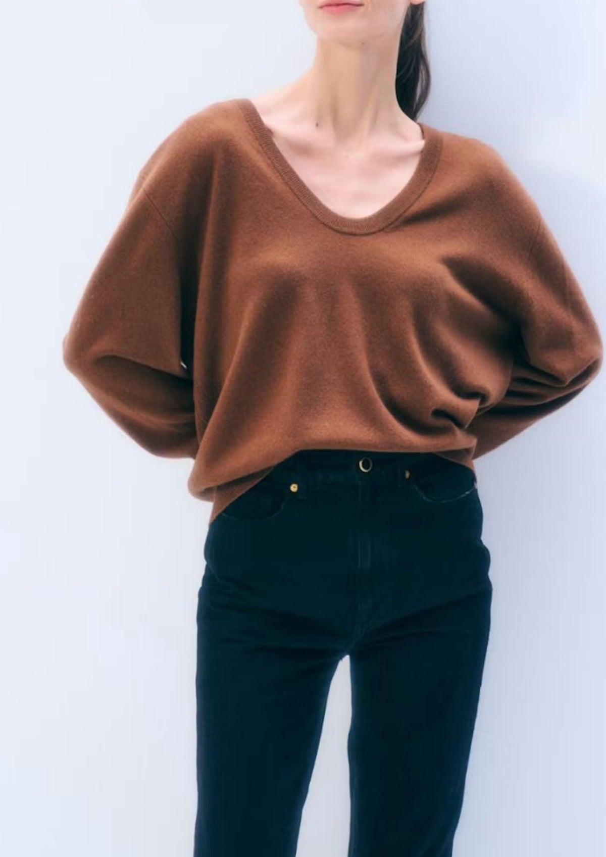 WHITE + WARREN Cashmere Scoop Sweater - Cedarwood