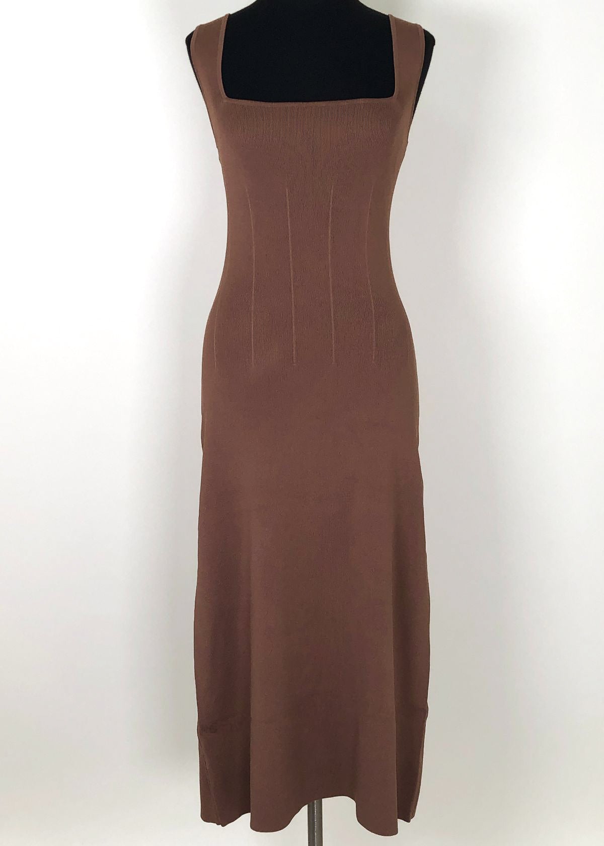 WHITE + WARREN Paperfine Midi Dress - Mocha Brown