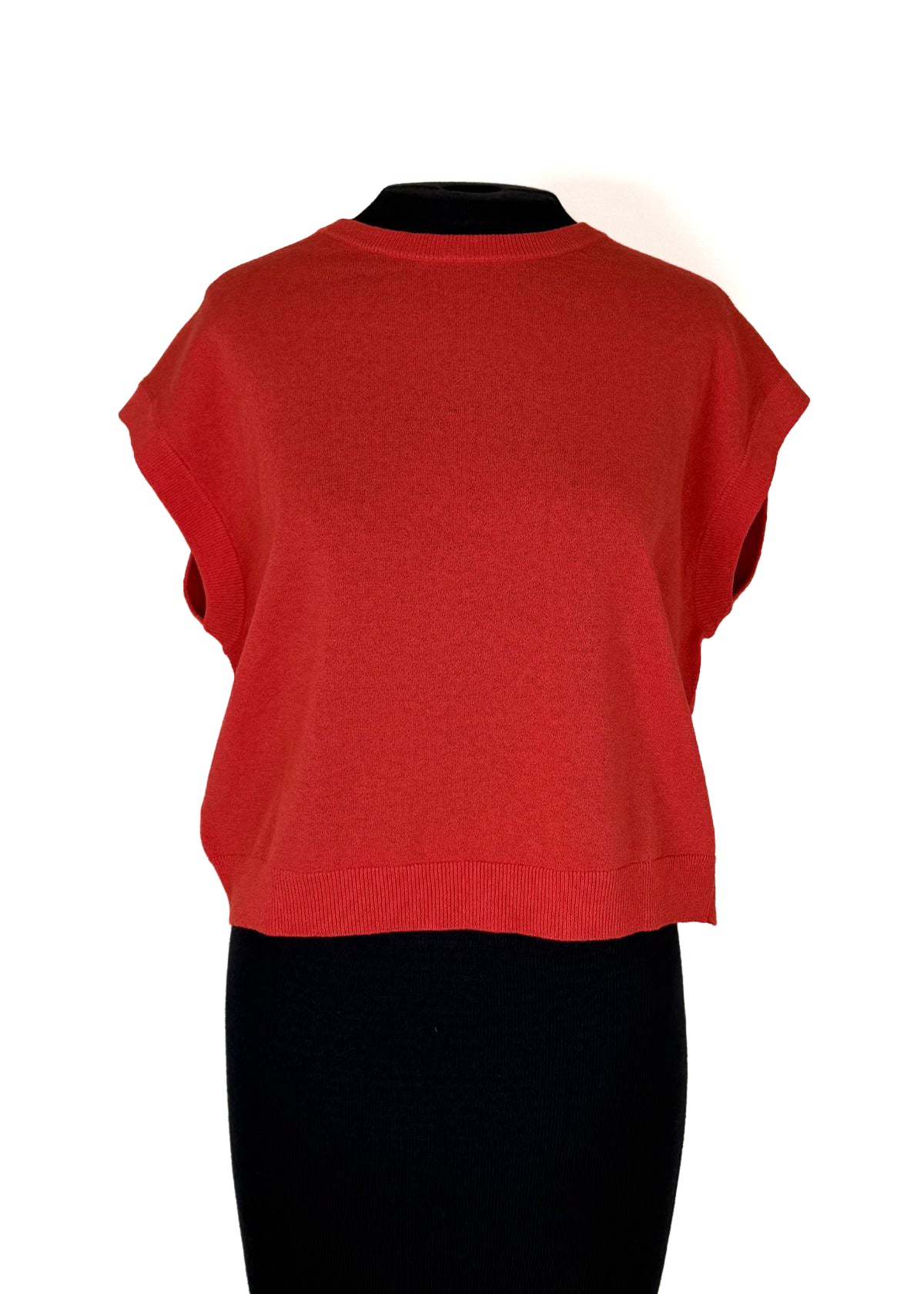 WHITE + WARREN Linen Blend Tee - Poppy Rouge