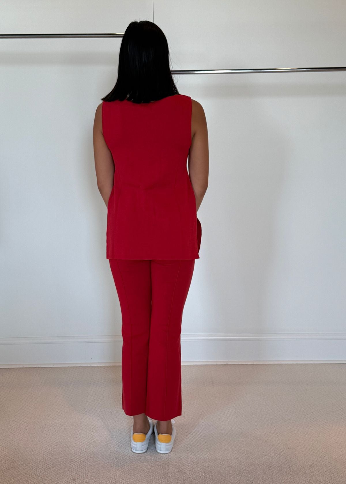 WHITE + WARREN Superfine Organic Cotton Kick Flare Pant - Deep Rouge