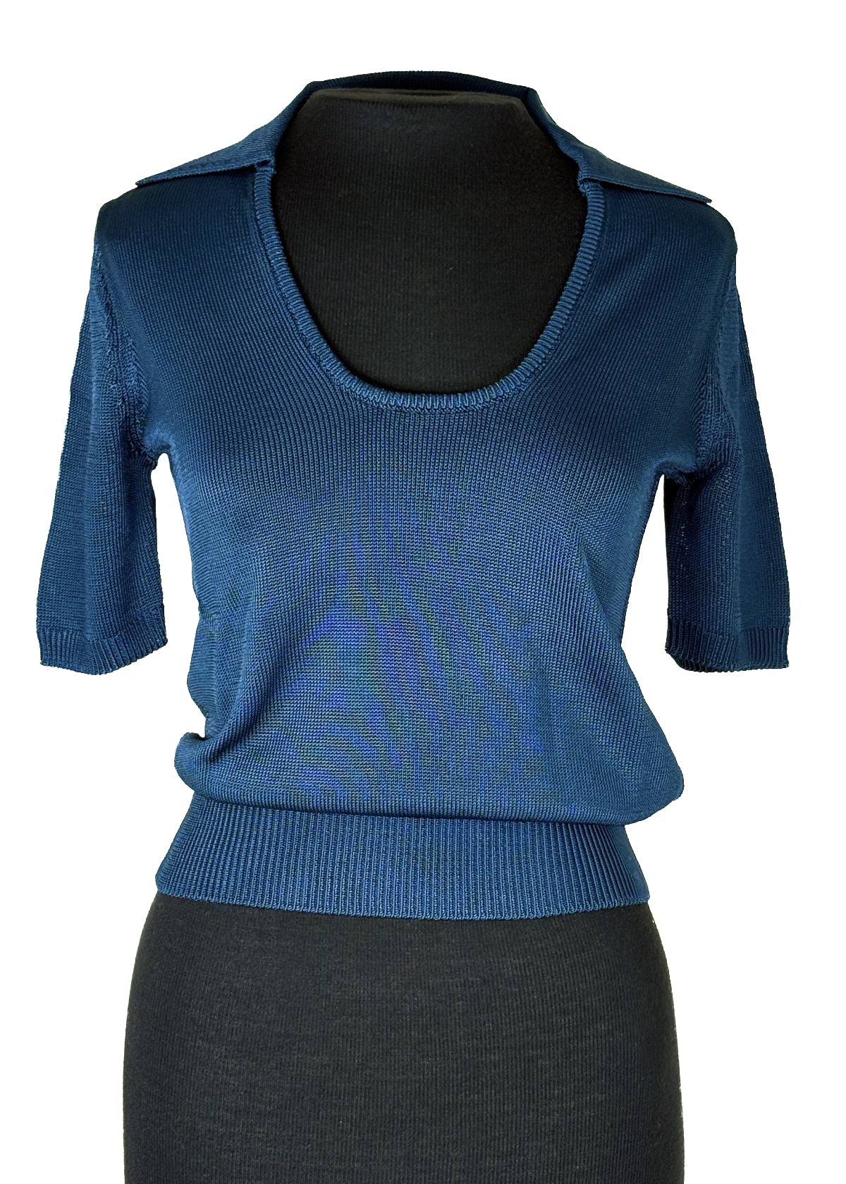 WHITE + WARREN Luster Viscose Scoop Neck Top - Dark Teal