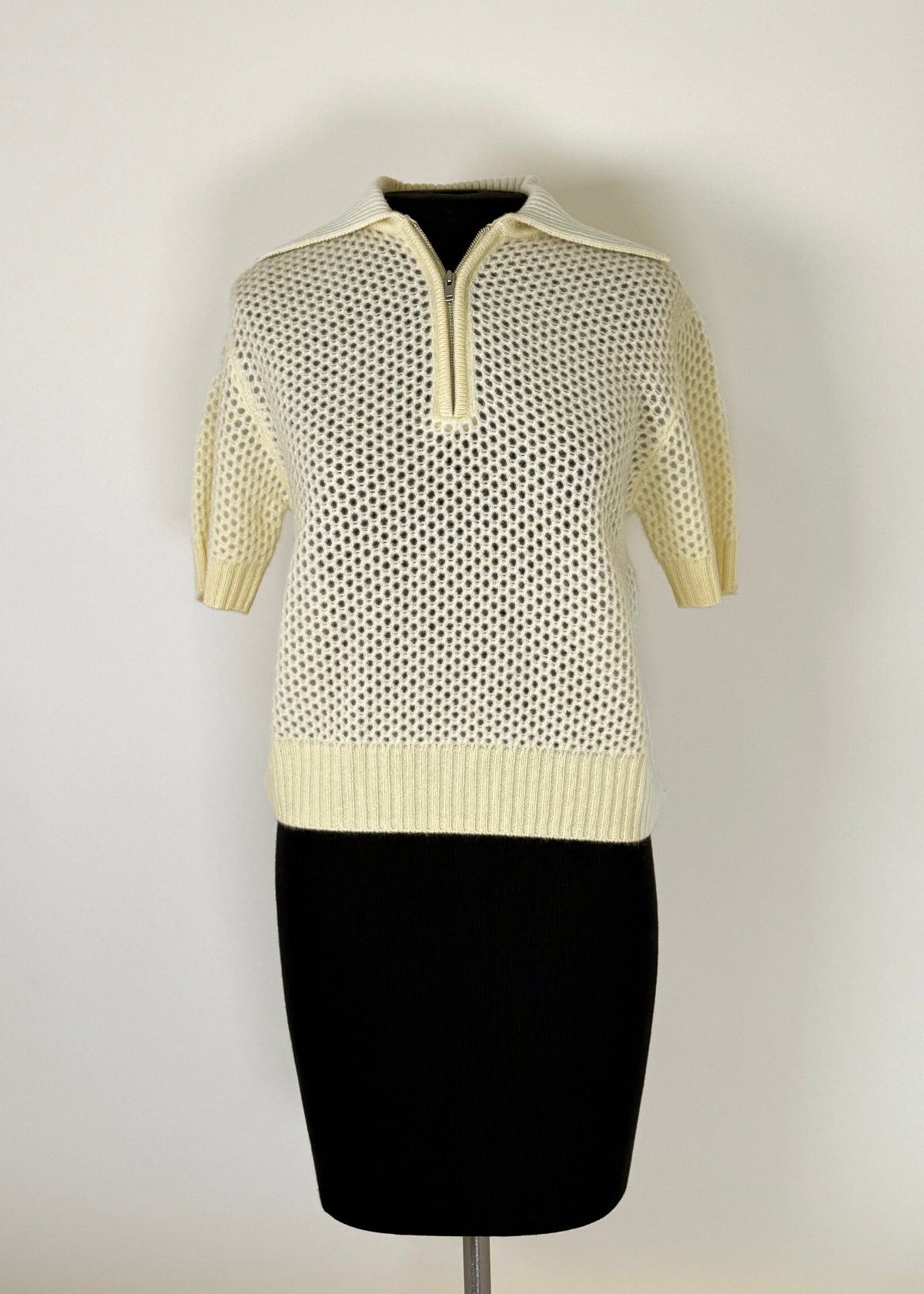 WHITE + WARREN Cashmere Mesh Polo - Lemonade