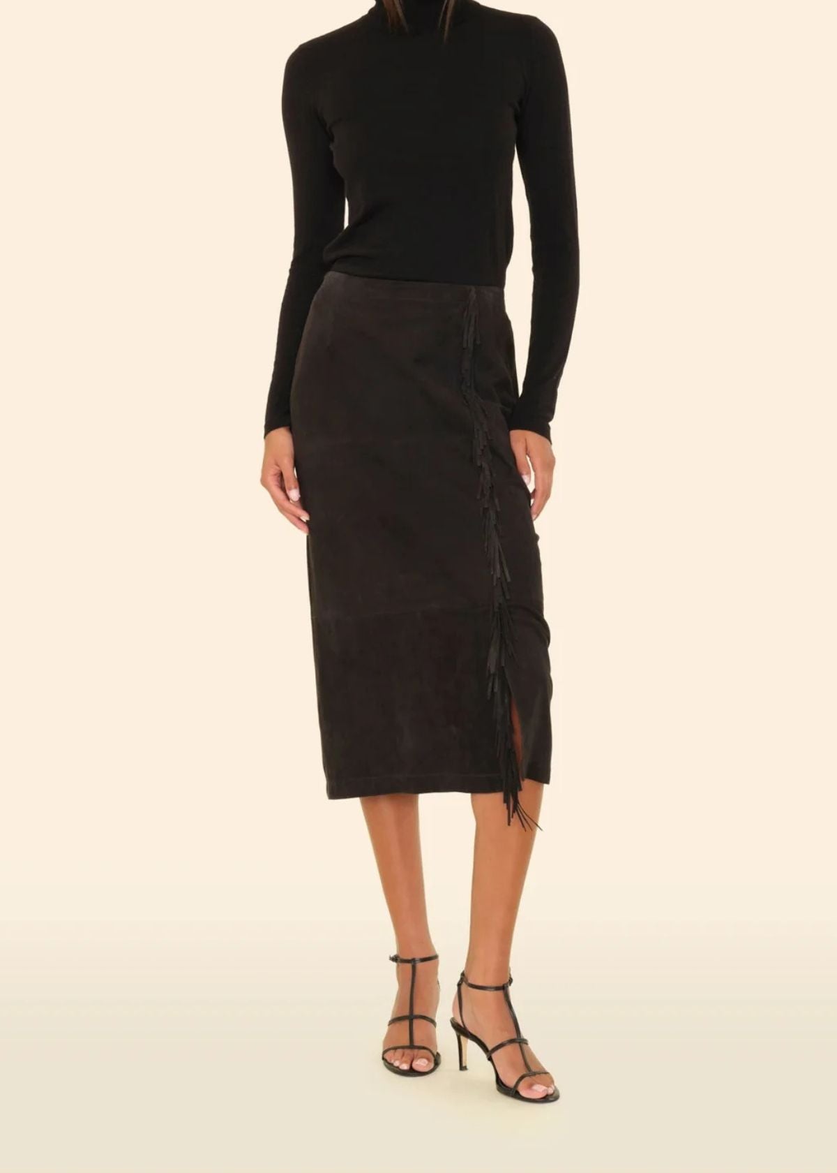 XIRENA Bonnie Suede Midi Skirt - Black