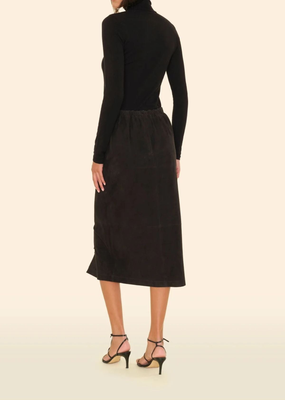 XIRENA Bonnie Suede Midi Skirt - Black