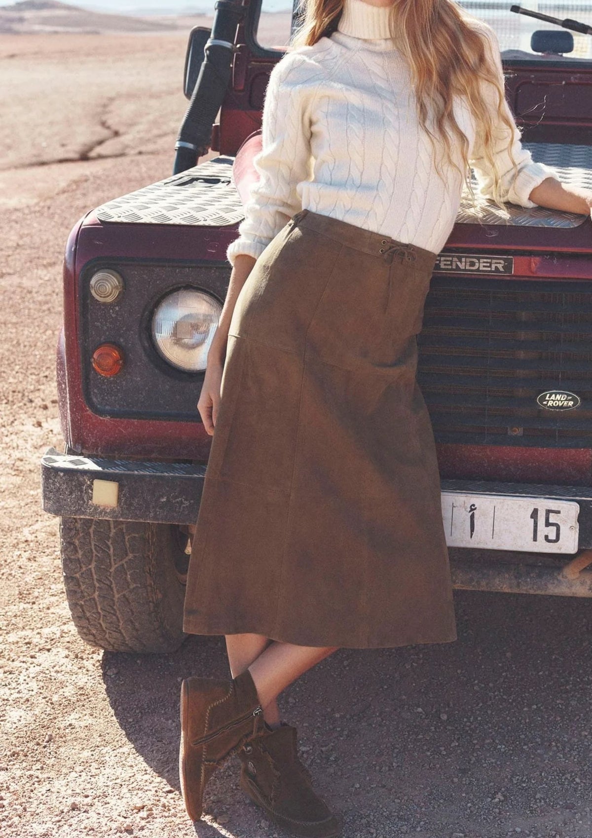 XIREANA Garland Suede Skirt - Lotus