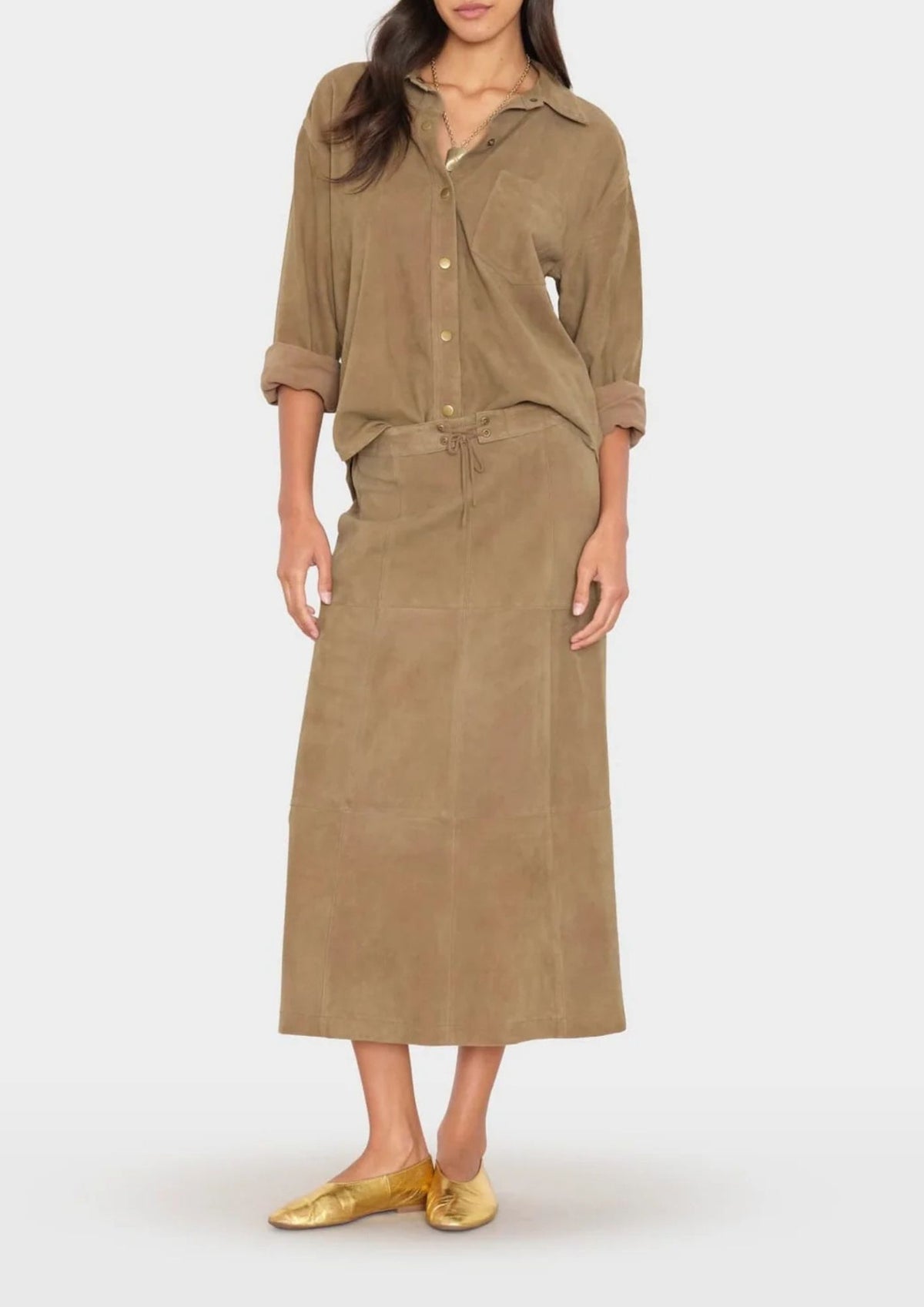 XIREANA Garland Suede Skirt - Lotus
