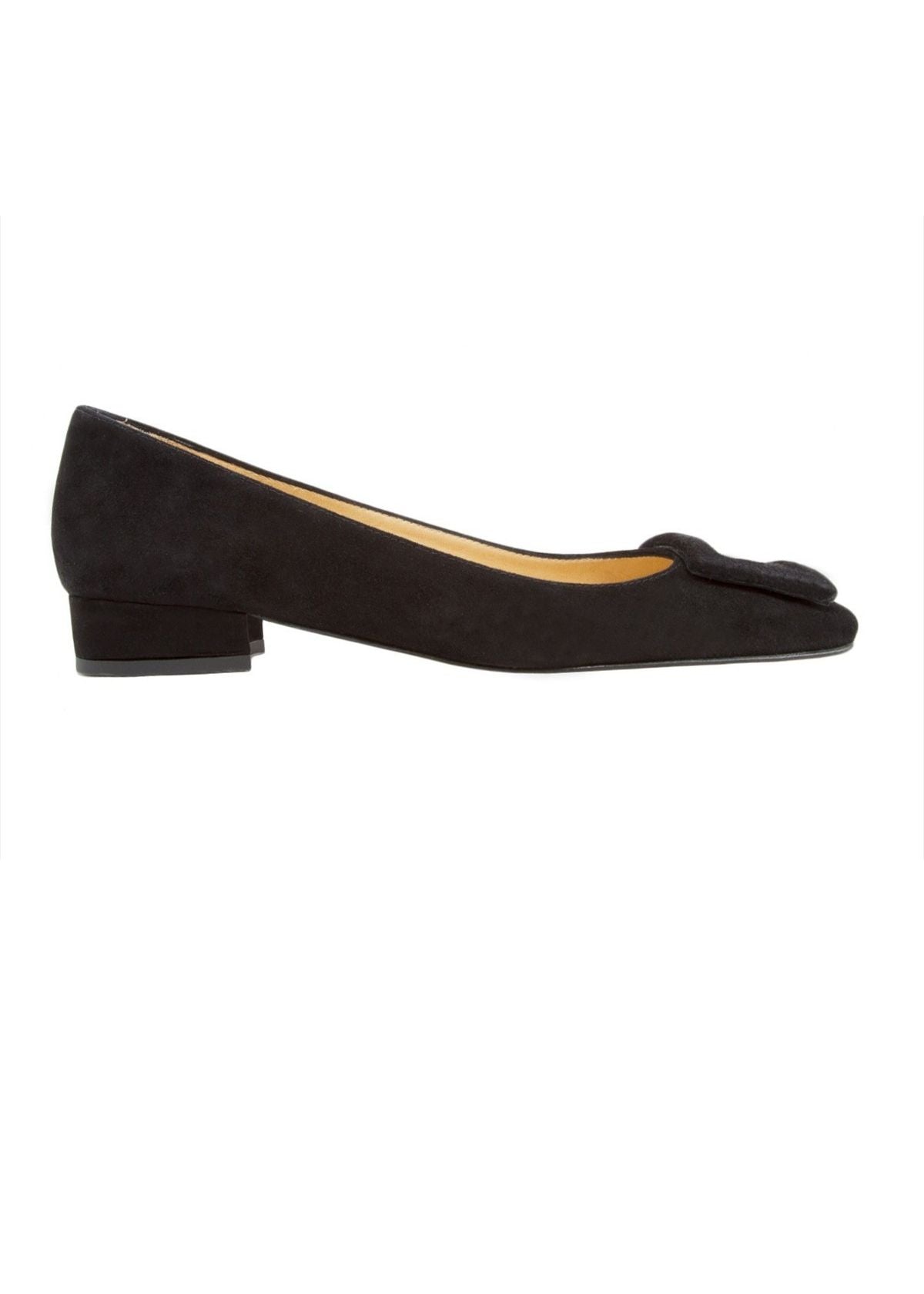 ANN MASHBURN Buckle Shoe in Black Suede