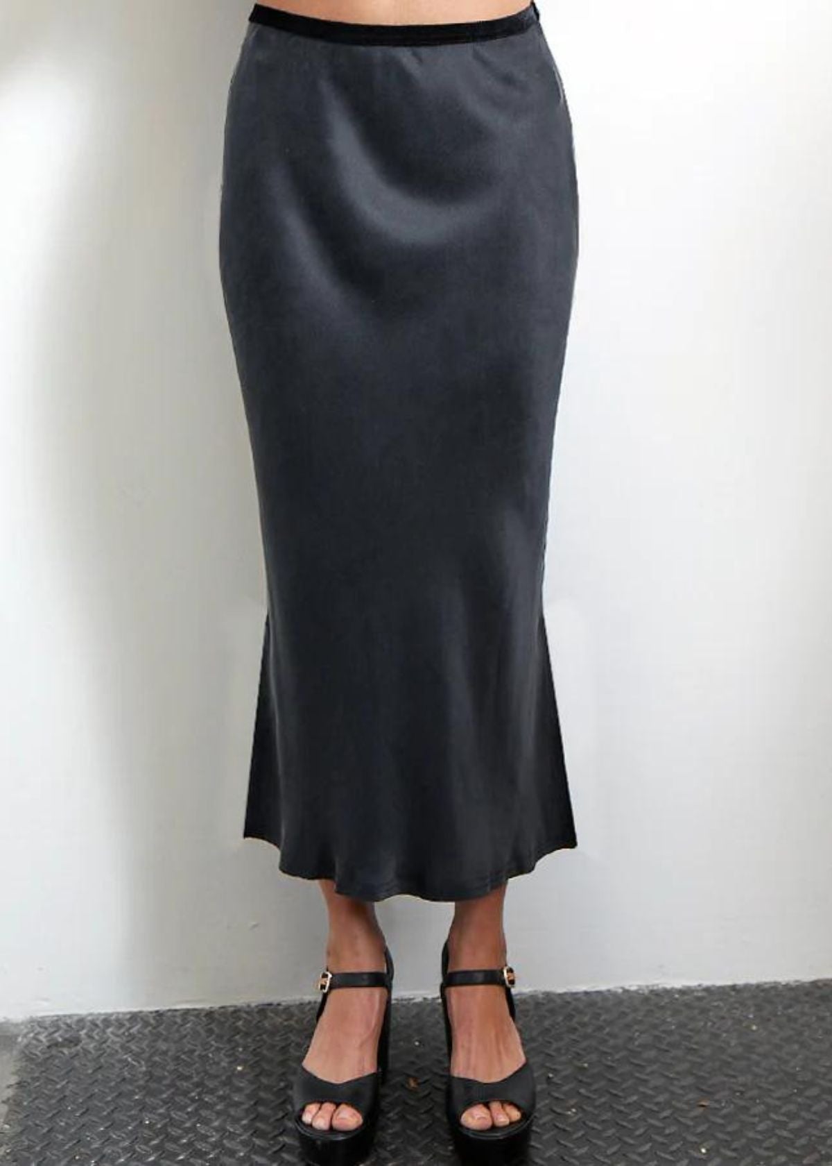 GO SILK "Go Long for It" Skirt - Washed Black