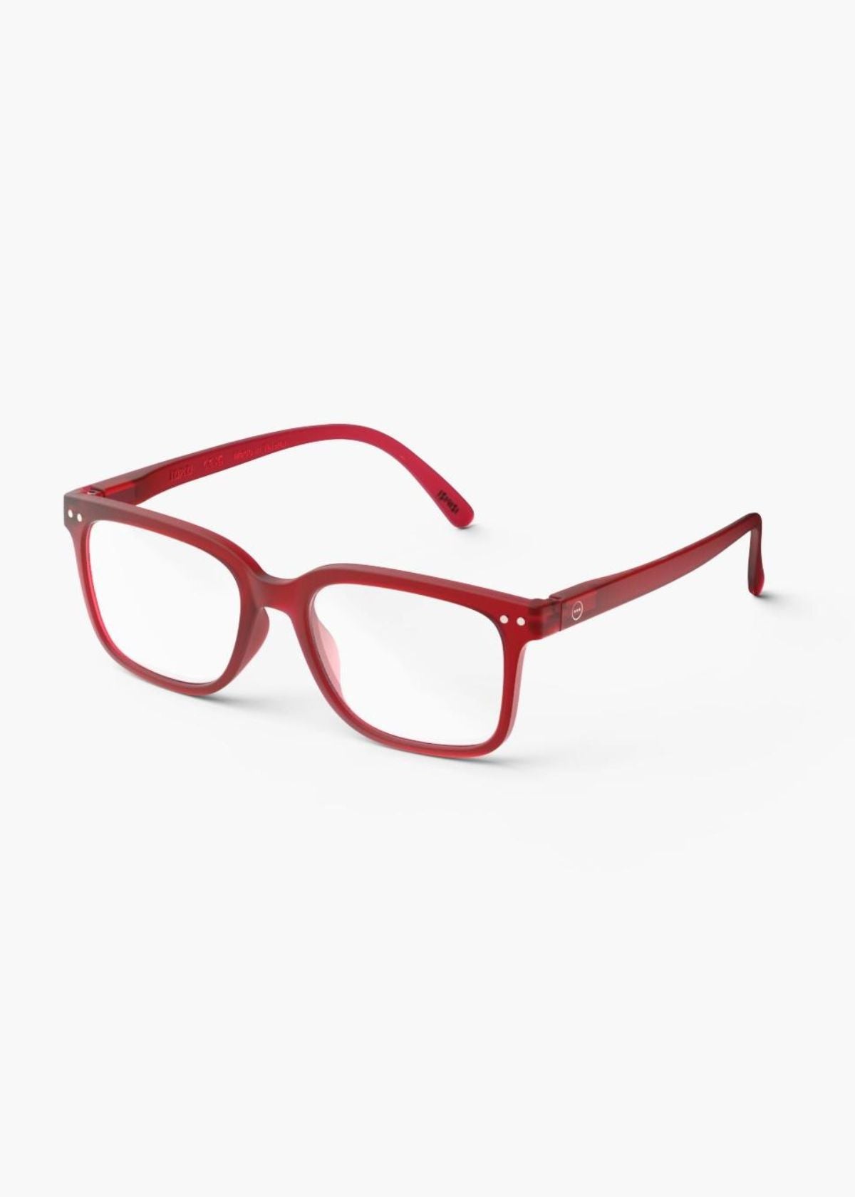 IZIPIZI Rectangular Reading Glasses #L in Red Crystal