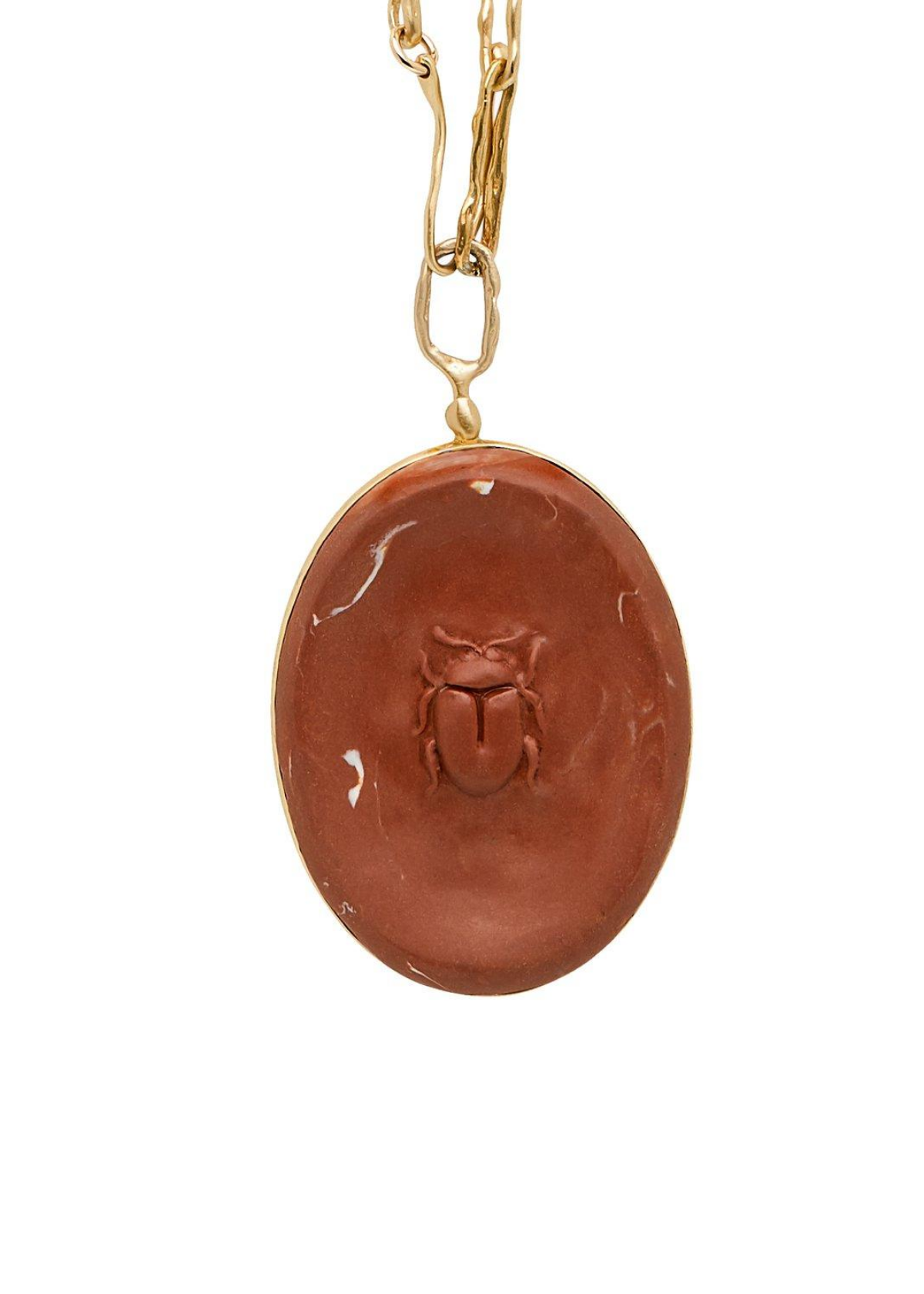 JULIE COHN DESIGN Carnelian Scarab Clay Cameo Pendant