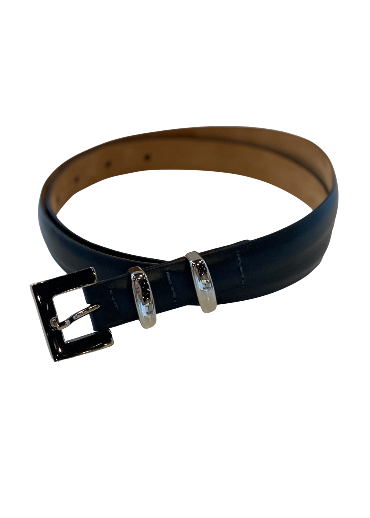 W.Kleinberg Skinny Leather Belt with Double Keepers