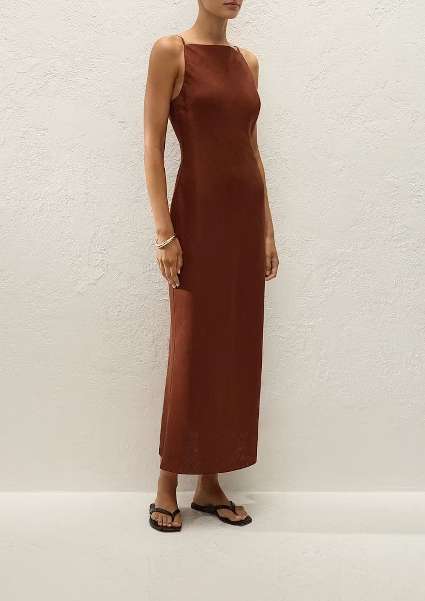 FAITHFULL THE BRAND Aldina Midi Dress - Brick