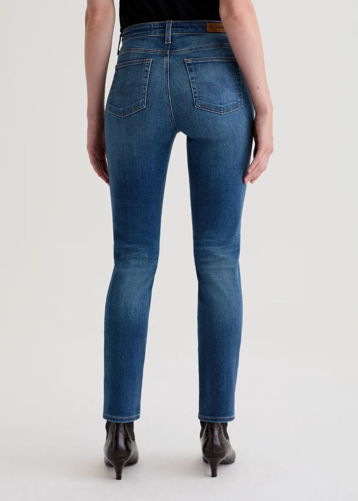 AG Mari Mid Rise Slim Straight Jean - 12 Years Assumption