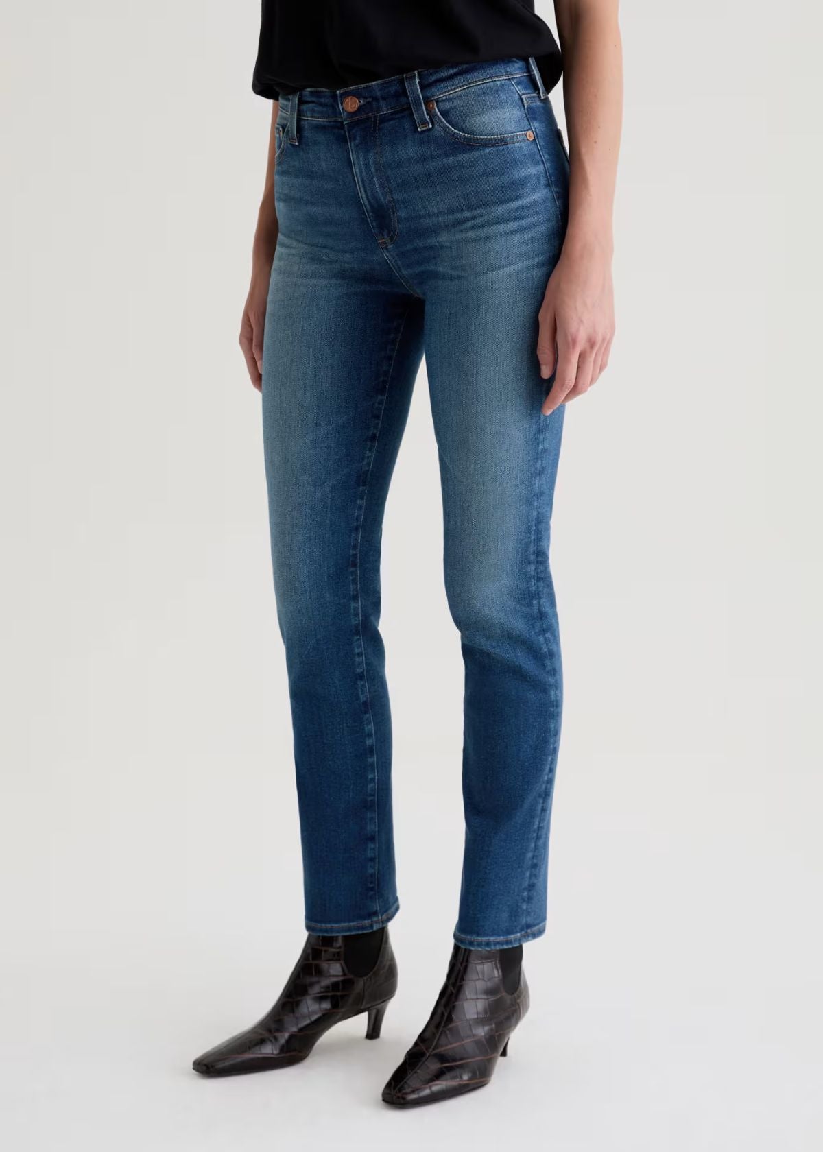 AG Mari Mid Rise Slim Straight Jean - 12 Years Assumption