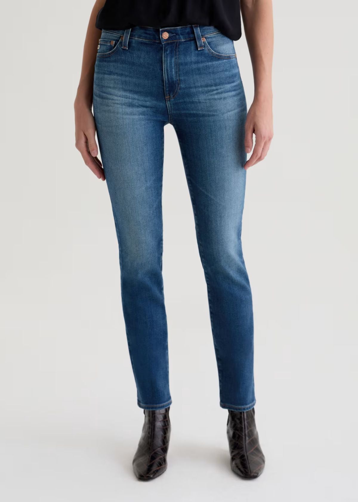 AG Mari Mid Rise Slim Straight Jean - 12 Years Assumption