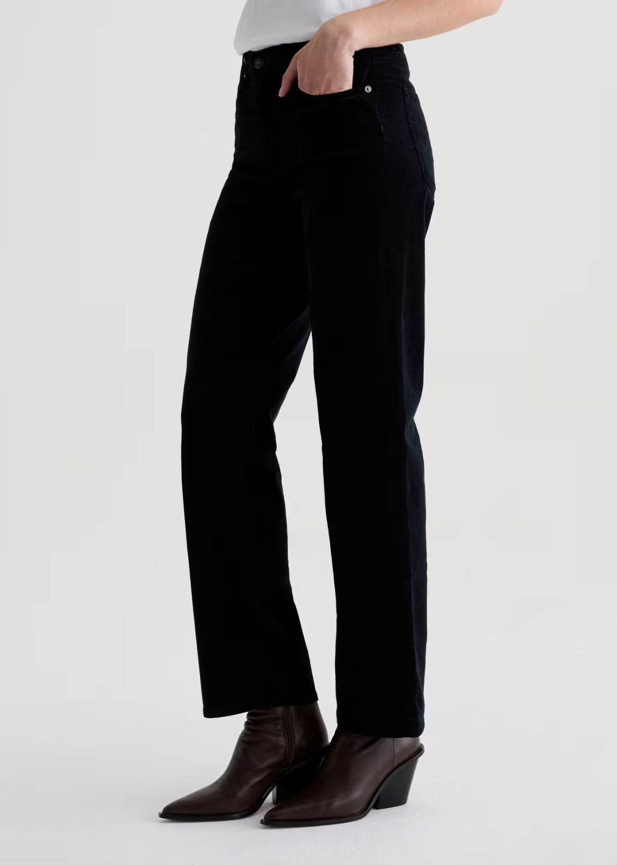 AG Brinley Corduroy Straight Leg Jean - Super Black
