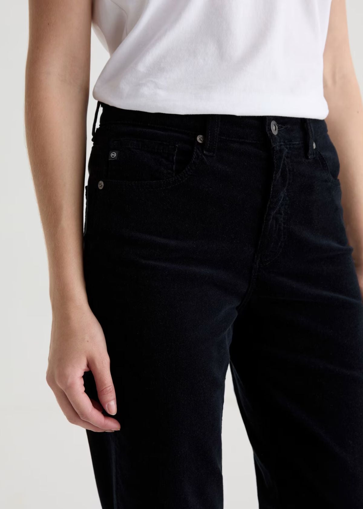AG Brinley Corduroy Straight Leg Jean - Super Black