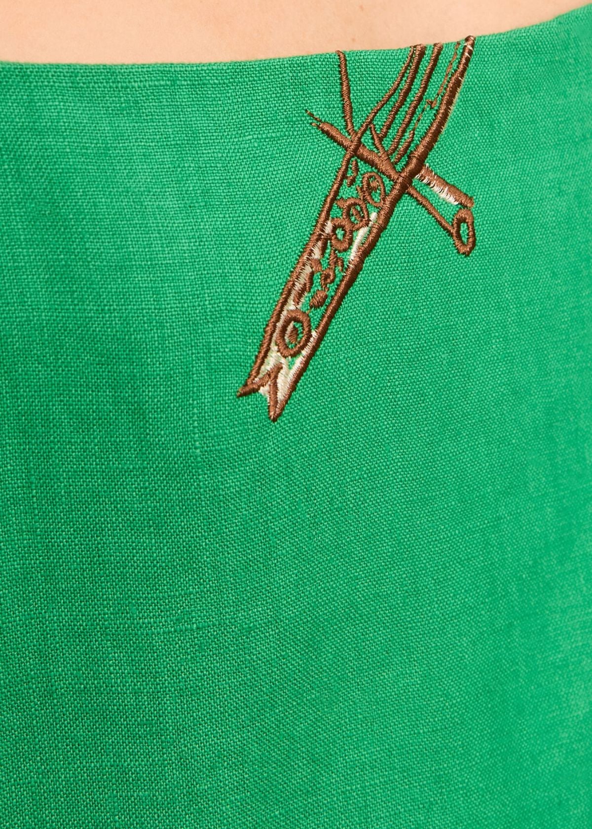 ALEMAIS Wanda Embroidered Midi Dress - Green