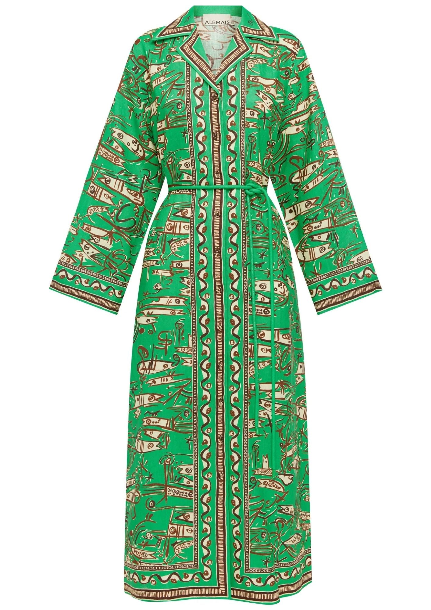 ALEMAIS Fish Sticks Shirtdress - Green