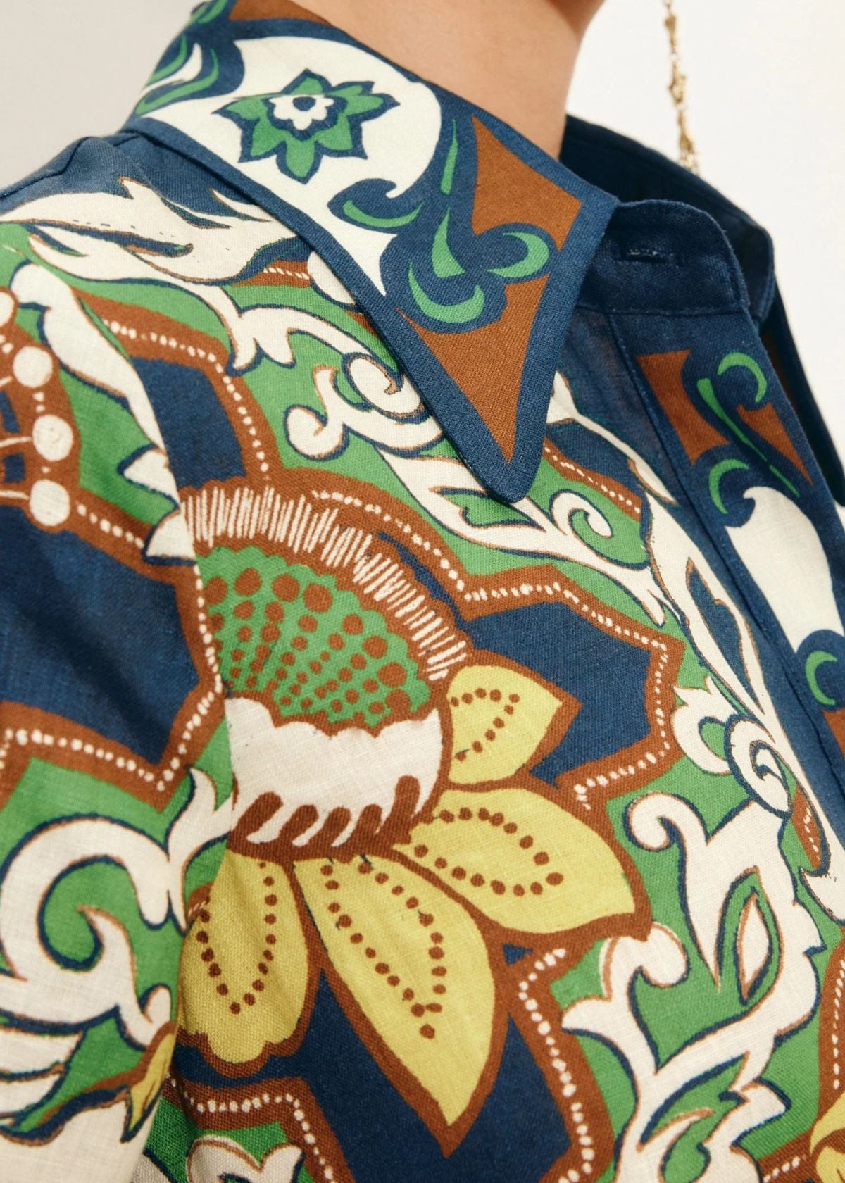 ALEMAIS Liana Shirt Dress - Navy Multi