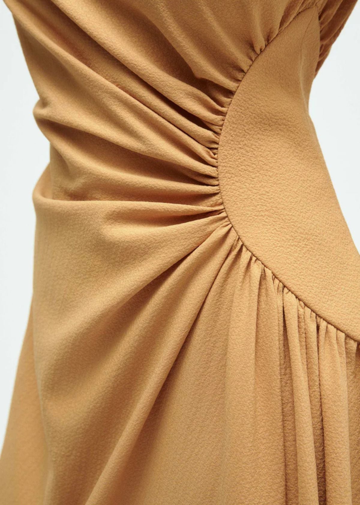 AMSALE Textured Cowl Neck Gown - Apricot