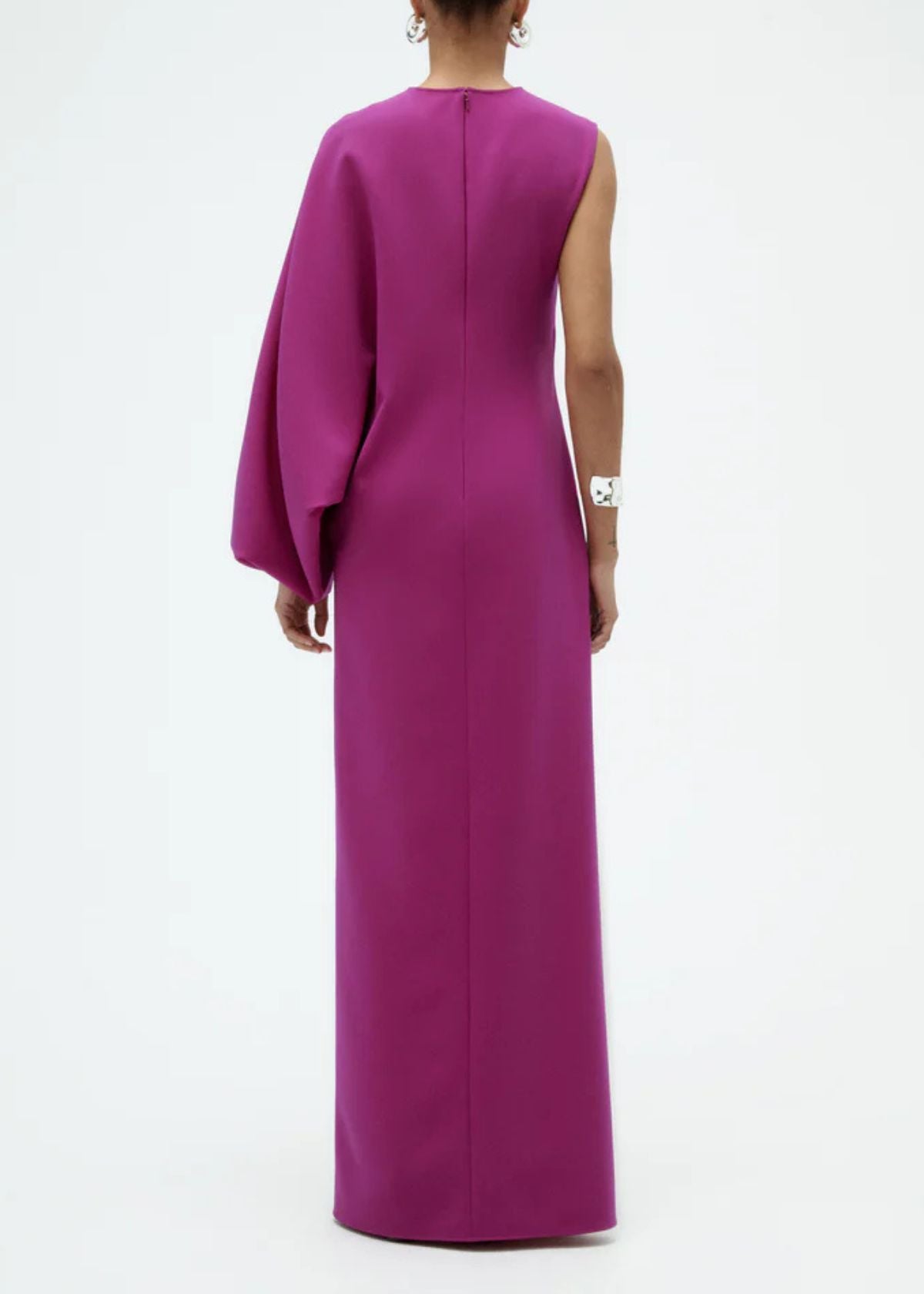 AMSALE One Sleeve Column Gown - Magenta