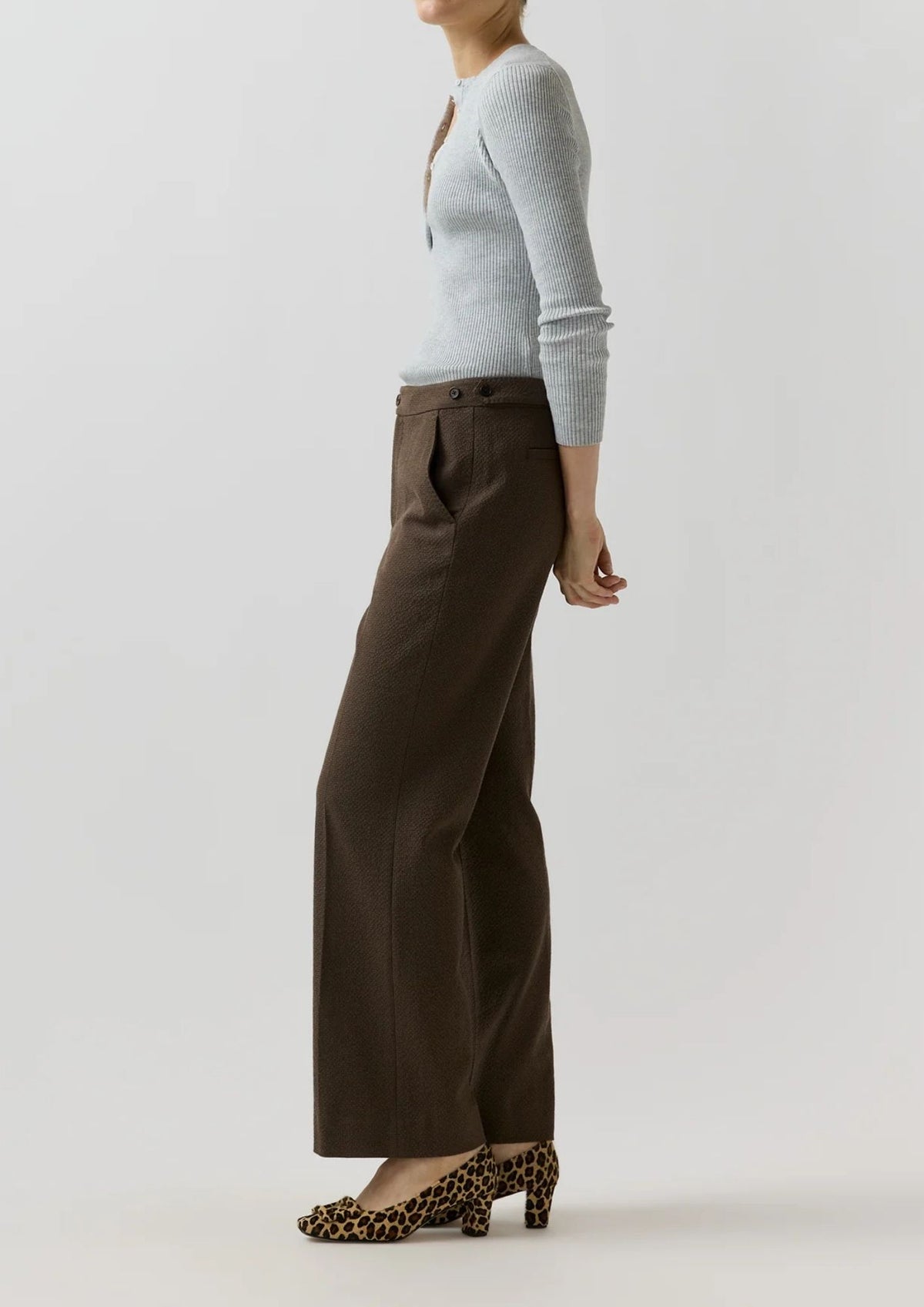 ANN MASHBURN Billie Crinkle Pant - Bark