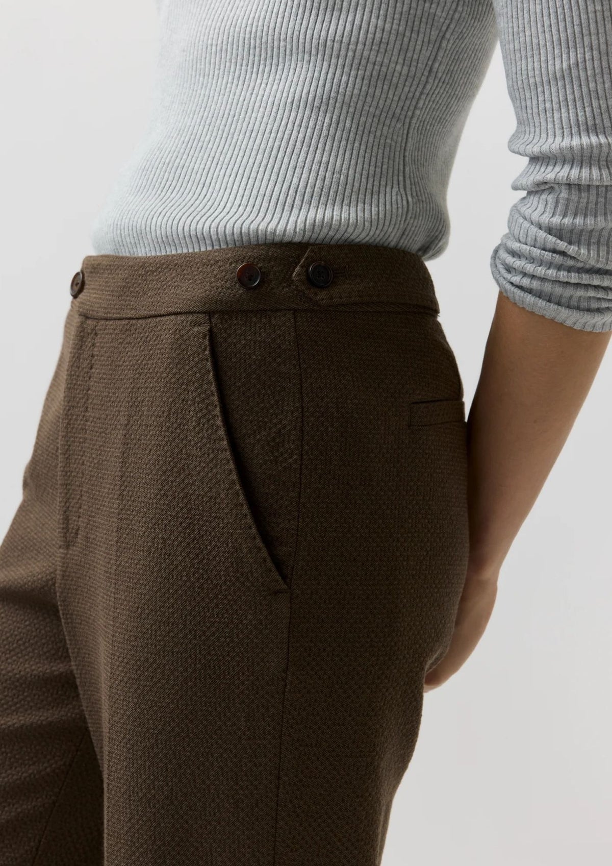 ANN MASHBURN Billie Crinkle Pant - Bark