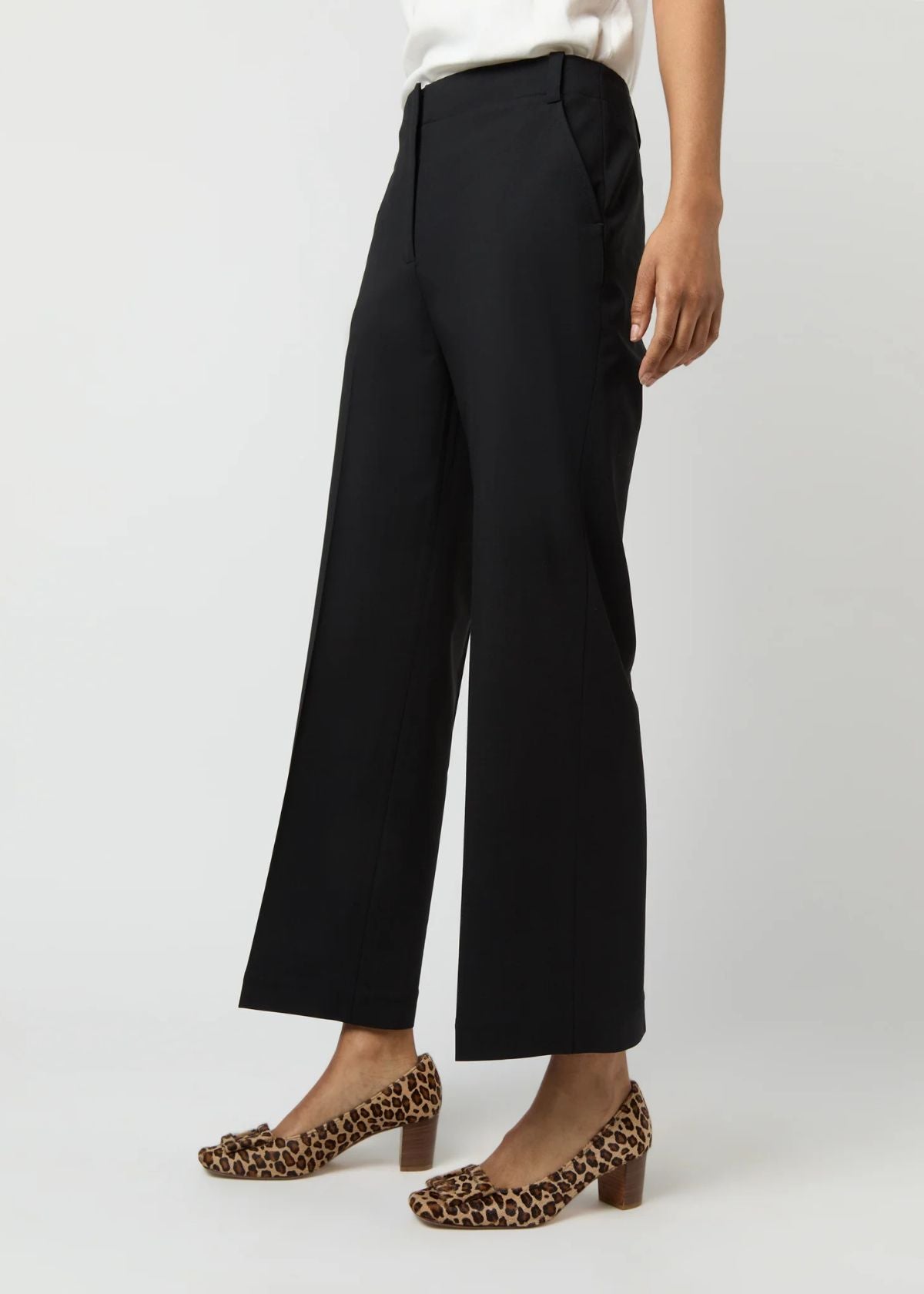 ANN MASHBURN Frankie Cropped Pant - Black Bi-Stretch Tropical Wool